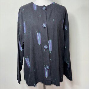 Beth Nash Raw Silk Women's M Tunic Button Top Jacket Lagenlook